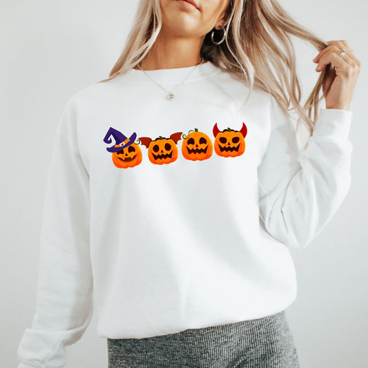 Pumpkin Crew with Halloween Faces Sweatshirt